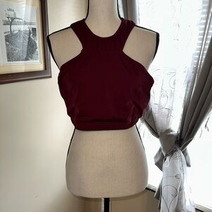 Balera Red Sleeveless Crop Tank Top